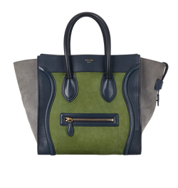 Mini Luggage, Suede/Leather, Green/Navy/Grey, F-CU-0142, DB, 2*